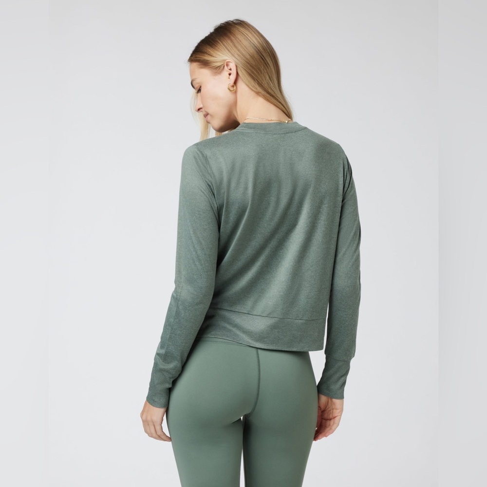Vuori Women's Daydream Crew Neck Color: Marsh Heather - Picture 3 of 8